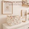 imageKonssy Baby Diaper Caddy Organizer with Removable Divider Portable Diaper Bag Newborn Essentials Gift for Baby Shower and Registry Nursey Basket Tote Bag Must Have for MomsFlourish