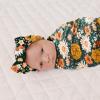 imageKonssy Baby Girl Newborn Receiving Blanket with Headband Set Baby Swaddle Nursery Swaddle WrapGreen