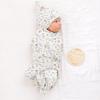 imageKonssy Baby Girl Newborn Receiving Blanket with Matching Headband and Beanie Set Baby Swaddle Nursery Swaddle WrapBlue Grass
