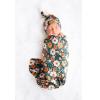 imageKonssy Baby Girl Newborn Receiving Blanket with Matching Headband and Beanie Set Baby Swaddle Nursery Swaddle WrapGreen