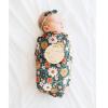 imageKonssy Baby Girl Newborn Receiving Blanket with Matching Headband and Beanie Set Baby Swaddle Nursery Swaddle WrapGreen