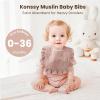 imageKonssy Muslin Baby Bibs for Girls  Soft 100 Cotton Drool Bibs Ruffle Trim for Newborns ampamp Toddlers 036 Months 3Pack