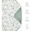 imageKonssy Muslin Baby Blankets for Girls Boys 100 Cotton Crib Blanket for Infant Toddler Super Soft and Lightweight Nursery Swaddling Wrap 40quotx36quot FloralGreen Leaves
