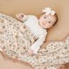 imageKonssy Muslin Baby Blankets for Girls Boys 100 Cotton Crib Blanket for Infant Toddler Super Soft and Lightweight Nursery Swaddling Wrap 40quotx36quot FloralFlourish
