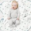 imageKonssy Muslin Baby Blankets for Girls Boys 100 Cotton Crib Blanket for Infant Toddler Super Soft and Lightweight Nursery Swaddling Wrap 40quotx36quot FloralElephant