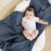 imageKonssy Muslin Swaddle Blankets for Boys Girls 2 Pack Receiving Baby Blanket Large 47 x 47 inches Soft Breathable Swaddling Wrap for Unisex Newborn Pink FloralNavy  Grey