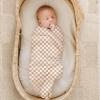 imageKonssy Muslin Swaddle Blankets for Boys Girls 2 Pack Receiving Baby Blanket Large 47 x 47 inches Soft Breathable Swaddling Wrap for Unisex Newborn Pink FloralCoffee Check moon