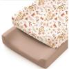 imageKonssy 2 Pack Stretchy Changing Pad Covers for Girl Boy Silky Soft Changing Table Cover Breathable Baby Nursery Diaper Chang Pad Sheets Pink SpringPinkAutumn Bloom Clay