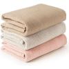 imageKonssy 3 Pack Muslin Swaddle Blankets for Unisex Newborn Receiving Blanket Large 47 x 47 inches Soft Breathable Muslin Baby Swaddles for Boys ampamp GirlsPink