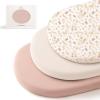imageKonssy 3 Pack Stretchy Bassinet Sheets for Baby Girl Boy Soft Breathable Baby Bassinet Mattress Sheets Fit for Hourglass Oval Cradle Moses Basket Rectangle Mattress Pink SpringPink Spring