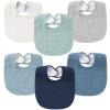 imageKonssy 6Pack Muslin Baby Bibs for Boys ampamp Girls Soft Cotton Absorbent Bandana Drool Bibs for Drooling ampamp TeethingBlue Sky