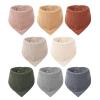 imageKonssy 8Pack Muslin Baby Bibs Absorbent Bandana Drool 100 Cotton Unisex Baby Bibs for Teething and DroolingGrey