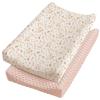 imageKonssy Minky Changing Pad Cover 2 Pack Soft Minky Dots Plush Diaper Changing Table Cover Set Breathable Changing Pad Sheets for Baby Girls Boys Flourish ClayPink Spring  Blush