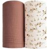imageKonssy Muslin Swaddle Blankets for Boys Girls 2 Pack Receiving Baby Blanket Large 47 x 47 inches Soft Breathable Swaddling Wrap for Unisex Newborn Pink FloralChestnut  Floral