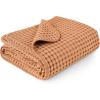 imageKonssy Waffle Baby Blanket  Soft ampamp Cozy Nursery Swaddle Blanket Lightweight Toddler Throw for Boys ampamp Girls Ideal for WrappingBlush PinkBrown