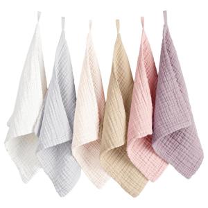 imageKonssy 6 Pack Face Cloths Soft Wash Cloth for Washing Face Cotton Face Towels for Sensitive Skin Women Facial Makeup Remover Reusable Absorbent Washcloths 11 x 11 InchPurple
