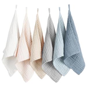 imageKonssy 6 Pack Face Cloths Soft Wash Cloth for Washing Face Cotton Face Towels for Sensitive Skin Women Facial Makeup Remover Reusable Absorbent Washcloths 11 x 11 InchBlue