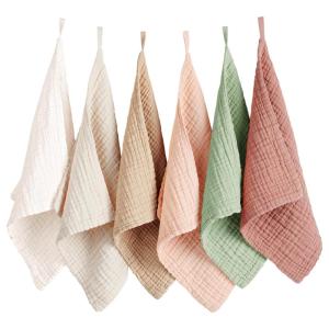 imageKonssy 6 Pack Face Cloths Soft Wash Cloth for Washing Face Cotton Face Towels for Sensitive Skin Women Facial Makeup Remover Reusable Absorbent Washcloths 11 x 11 InchWheat