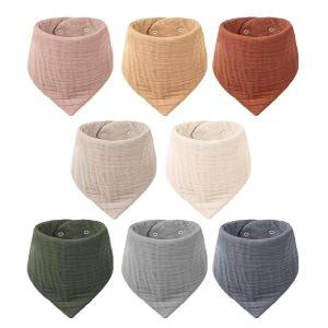 imageKonssy 8Pack Muslin Baby Bibs Absorbent Bandana Drool 100 Cotton Unisex Baby Bibs for Teething and DroolingGrey