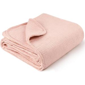imageKonssy Muslin Baby Blankets for Girls Boys 100 Cotton Crib Blanket for Infant Toddler Super Soft and Lightweight Nursery Swaddling Wrap 40quotx36quot FloralPink