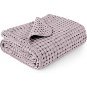 imageKonssy Waffle Baby Blanket  Soft ampamp Cozy Nursery Swaddle Blanket Lightweight Toddler Throw for Boys ampamp Girls Ideal for WrappingBlush PinkPurple