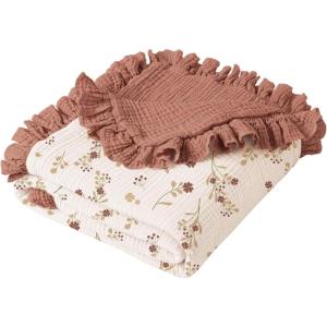 imageKonssy Flounce Muslin Baby Blankets Cotton Crib Blanket for Baby Infant Toddler Super Soft and Lightweight Nursery Blankets 40quotx36quot LeafyPosy