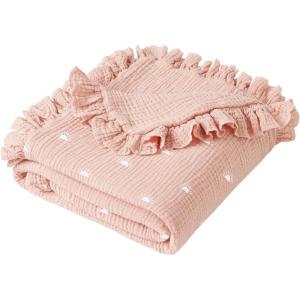 imageKonssy Flounce Muslin Baby Blankets Cotton Crib Blanket for Baby Infant Toddler Super Soft and Lightweight Nursery Blankets 40quotx36quot LeafySun