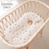 imageKonssy Muslin Baby Lounger Cover 2 Pack 100 Cotton Newborn Lounger Cover Soft and Breathable Lounger Cover for Boys Girls Covers Only Fog GreenCreamBlossom Pink