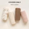 imageKonssy Muslin Baby Lounger Cover 2 Pack 100 Cotton Newborn Lounger Cover Soft and Breathable Lounger Cover for Boys Girls Covers Only Fog GreenCreamBrown wheat