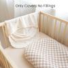 imageKonssy Muslin Baby Lounger Cover 2 Pack 100 Cotton Newborn Lounger Cover Soft and Breathable Lounger Cover for Boys Girls Covers Only Fog GreenCreamCoffee Check Moon