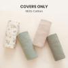 imageKonssy Muslin Baby Lounger Cover 2 Pack 100 Cotton Newborn Lounger Cover Soft and Breathable Lounger Cover for Boys Girls Covers Only Fog GreenCreamFog Green  Cream