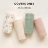 imageKonssy Muslin Baby Lounger Cover 2 Pack 100 Cotton Newborn Lounger Cover Soft and Breathable Lounger Cover for Boys Girls Covers Only Fog GreenCreamGreen Wheat