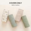 imageKonssy Muslin Baby Lounger Cover 2 Pack 100 Cotton Newborn Lounger Cover Soft and Breathable Lounger Cover for Boys Girls Covers Only Fog GreenCreamLeaf  Green