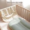 imageKonssy Muslin Baby Lounger Cover 2 Pack 100 Cotton Newborn Lounger Cover Soft and Breathable Lounger Cover for Boys Girls Covers Only Fog GreenCreamLeaf  Green