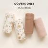 imageKonssy Muslin Baby Lounger Cover 2 Pack 100 Cotton Newborn Lounger Cover Soft and Breathable Lounger Cover for Boys Girls Covers Only Fog GreenCreamPeach  Flowers