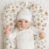 imageKonssy Muslin Baby Lounger Cover 2 Pack 100 Cotton Newborn Lounger Cover Soft and Breathable Lounger Cover for Boys Girls Covers Only Fog GreenCreamPeach  Flowers