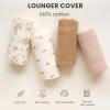 imageKonssy Muslin Baby Lounger Cover 2 Pack 100 Cotton Newborn Lounger Cover Soft and Breathable Lounger Cover for Boys Girls Covers Only Fog GreenCreamPink  Floral