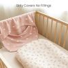 imageKonssy Muslin Baby Lounger Cover 2 Pack 100 Cotton Newborn Lounger Cover Soft and Breathable Lounger Cover for Boys Girls Covers Only Fog GreenCreamPink Sun  Khaki Leaf