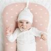 imageKonssy Muslin Baby Lounger Cover 2 Pack 100 Cotton Newborn Lounger Cover Soft and Breathable Lounger Cover for Boys Girls Covers Only Fog GreenCreamPink Sun  Khaki Leaf