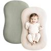 imageKonssy Muslin Baby Lounger Cover 2 Pack 100 Cotton Newborn Lounger Cover Soft and Breathable Lounger Cover for Boys Girls Covers Only Fog GreenCreamFog Green  Cream