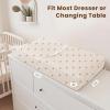 imageKonssy Muslin Changing Pad with Waterproof Lining Foam Includes 100 Cotton Cover 2 Pack Baby Diaper Changing Pad for Dresser or Table 32x16 inches Fog GreenCreamSun  Camel