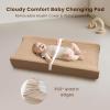 imageKonssy Muslin Changing Pad with Waterproof Lining Foam Includes 100 Cotton Cover 2 Pack Baby Diaper Changing Pad for Dresser or Table 32x16 inches Fog GreenCreamSun  Camel