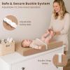 imageKonssy Muslin Changing Pad with Waterproof Lining Foam Includes 100 Cotton Cover 2 Pack Baby Diaper Changing Pad for Dresser or Table 32x16 inches Fog GreenCreamSun  Camel