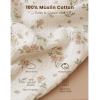 imageKonssy Muslin Changing Pad with Waterproof Lining Foam Includes 100 Cotton Cover 2 Pack Baby Diaper Changing Pad for Dresser or Table 32x16 inches Fog GreenCreamBlossom  Pink