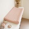 imageKonssy Waterproof Muslin Changing Pad Cover 2 Pack Quilted Cotton Fitted Diaper Changing Table Cover Soft Changing Pad Sheets for Girls Boys Coffee CheckMoonBlossom Pink