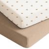 imageKonssy Muslin Crib Sheets for Boys Soft Cotton Neutral Baby Sheets for Standard Crib Mattress 2 Pack 52quotx28quot Soft BloomsTaupeSun  Camel