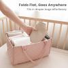 imageKonssy 2 Pack Faux Leather Baby Changing Mat 30quotx17quot Foldable and Wipeable Portable Changing Pad Waterproof and Soft for Travel or Home Use Fog GreenBeigeBlush  Beige