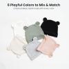 imageKonssy 6Pack Baby Newborn Hats with Bear Ears Baby Beanie Hats  Soft Caps for Infant Boys ampamp Girls 03 MonthsBrown