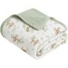 imageKonssy Muslin Baby Blankets for Girls Boys 100 Cotton Crib Blanket for Baby Infant Toddler Super Soft and Lightweight Nursery Blankets 40quotx36quotRabbitWoodland