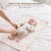 imageKonssy Muslin Cotton Diaper Changing Pad 2 PackPortable Baby Changing Mat with Terry Backing LeakProof Soft ampamp Foldable Travel Pad Shower Gift for Newborn GirlsPink Blossom